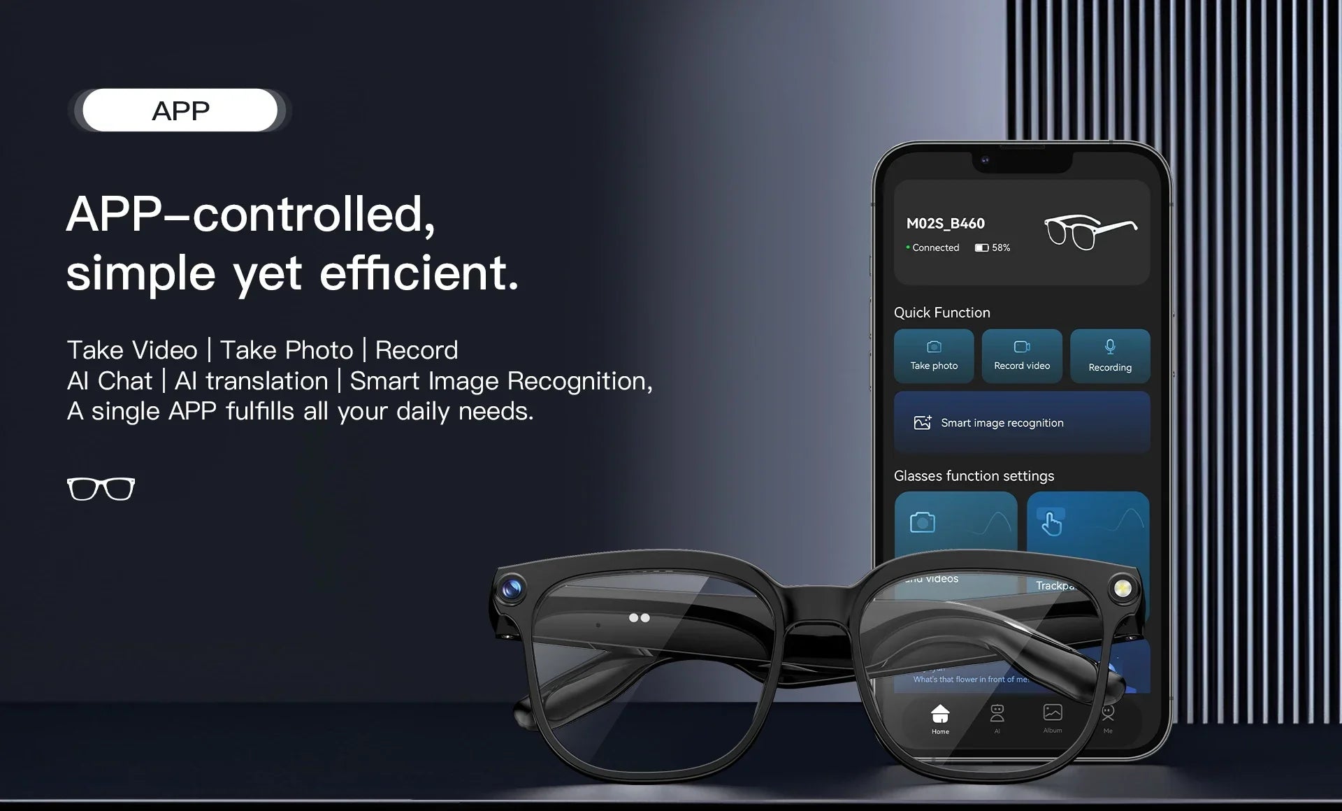 AI Smart Glasses 2026 New Men 800W Camera Color-Changing Translation Glasses Waterproof Call Photo Video Recording Sunglasses