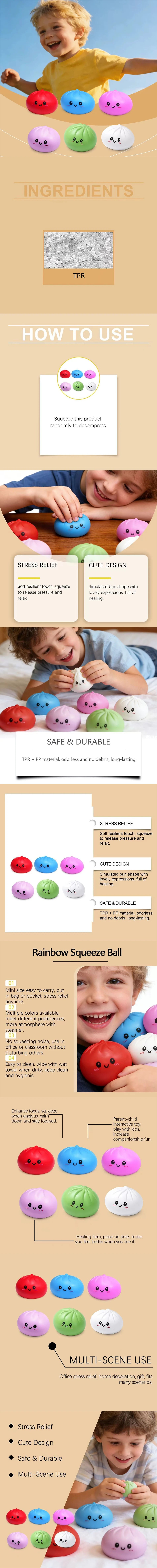 Colorful Simulated Dumpling Squishy Blind box Relaxing Relieve Anxiety Antistress Enhance Happiness Rebound Squeeze Reliever Toy