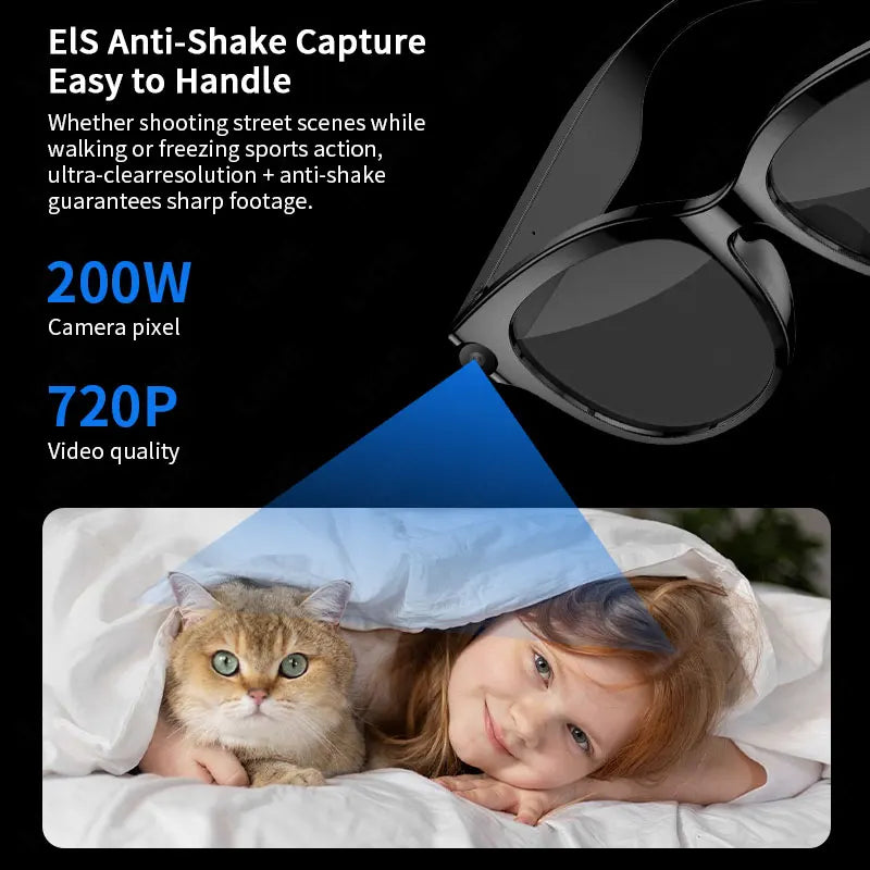 2026 New AI Smart Glasses AI Translation 2MP HD Camera 4K Shooting Image Conversation Recording Listening To Music Smart Glasses