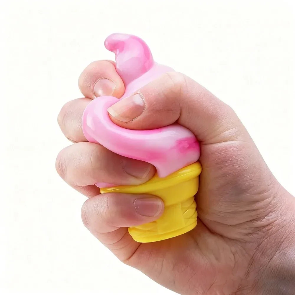 New Nee-doh Nice Cream Cone Colorful Ice Cream Shaped Sensory Stress Reliever Fidget Tool for Anxiety & Focus for Adults & Kids