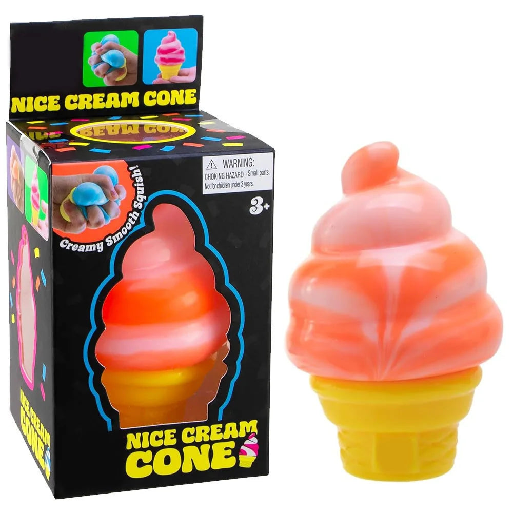 Nee-doh Nice Cream Cone Colorful Ice Cream Shaped Sensory Stress Reliever Fidget Tool for Anxiety & Focus for Adults & Kids