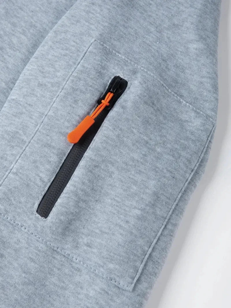 Custom printed hoodies for men and women, loose-fitting casual sportswear with zips, multi-pocket long-sleeve hooded jumpers