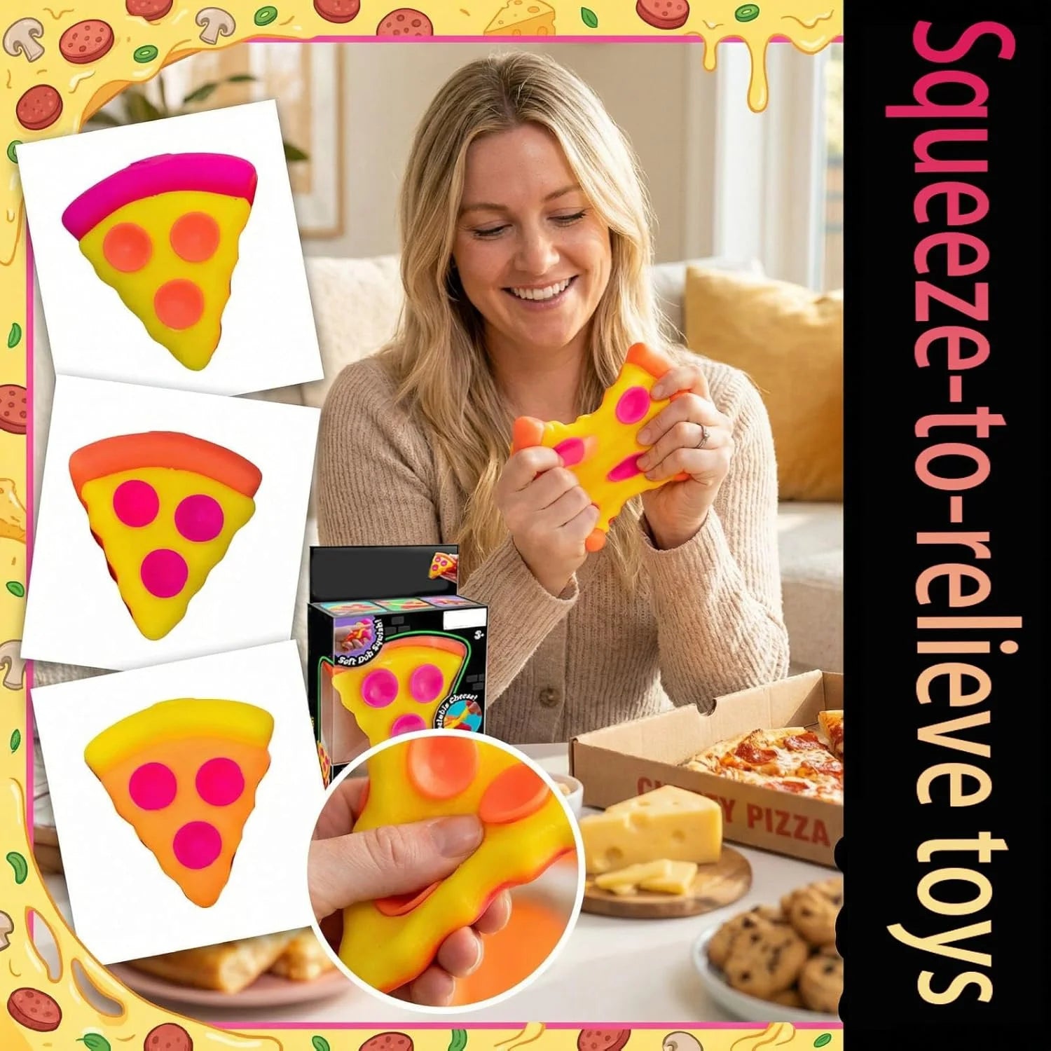Nee-doh Nice Cream Cone Colorful Ice Cream Shaped Sensory Stress Reliever Fidget Tool for Anxiety & Focus for Adults & Kids