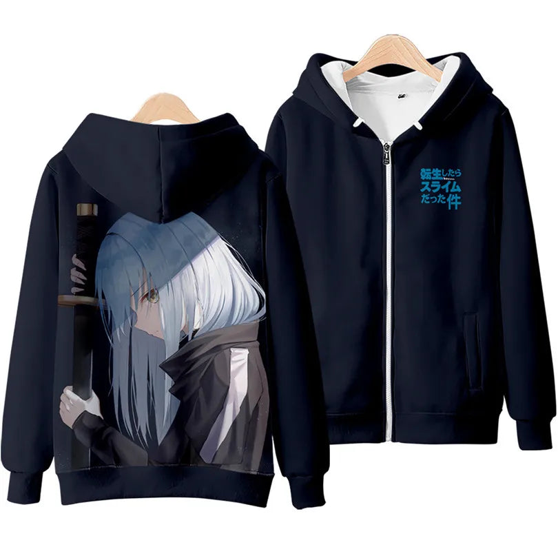 Anime Rimuru Tempest Hooded Hoodies Men Women Long Sleeve Sweatshirt Streetwear Clothes Cosplay Costume