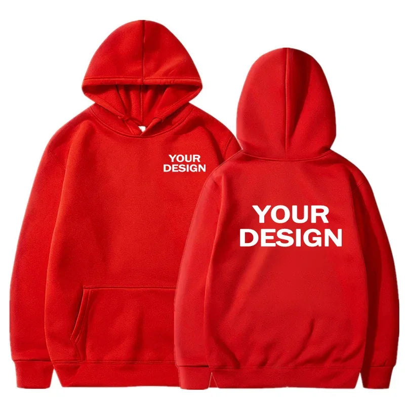 Men's Women's Hoodies Loose Casual Wear Solid Color Hoodies Long Sleeve Hooded Personality Streetwear SweatshirtsCustom Prints