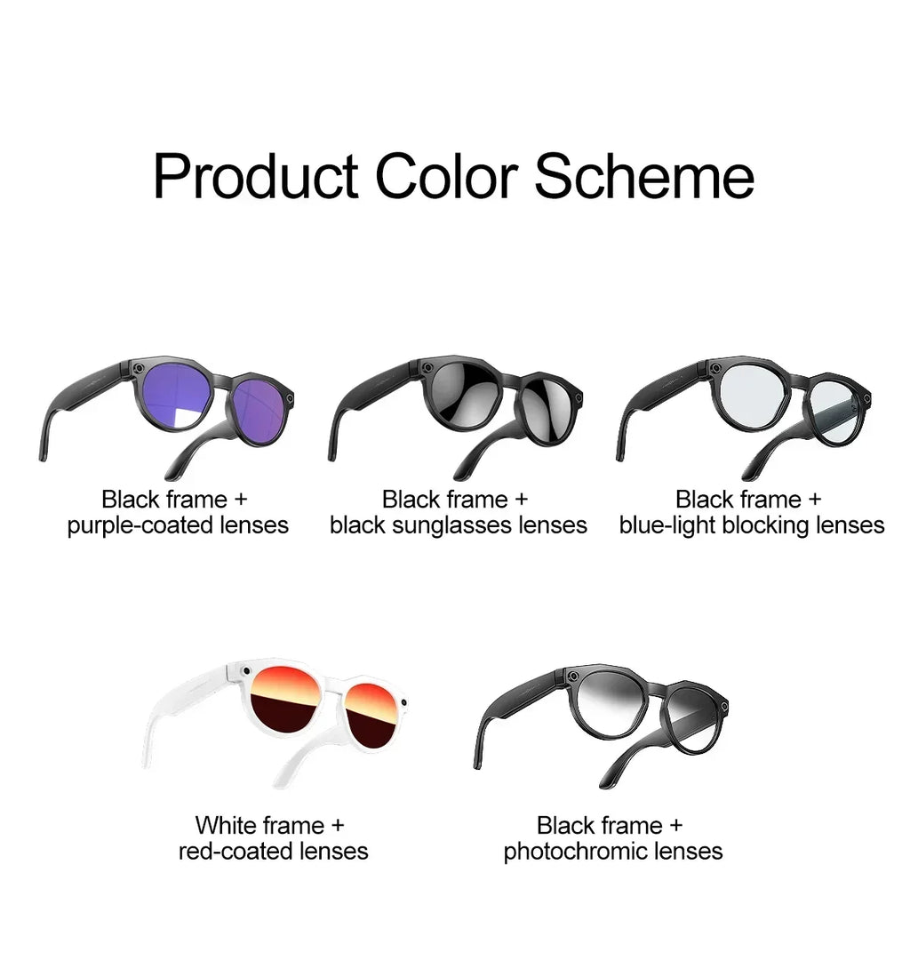 2026 New AI Smart Glasses 8MP Photo&Video Recording Music Playback Voice Wake-Up AI Interaction Translation 290mAh Smart Glasses