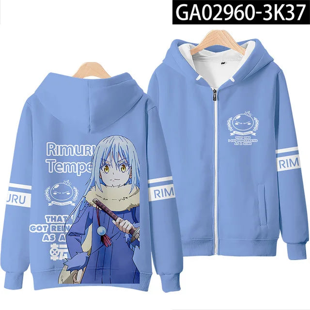 Anime Rimuru Tempest Hooded Hoodies Men Women Long Sleeve Sweatshirt Streetwear Clothes Cosplay Costume