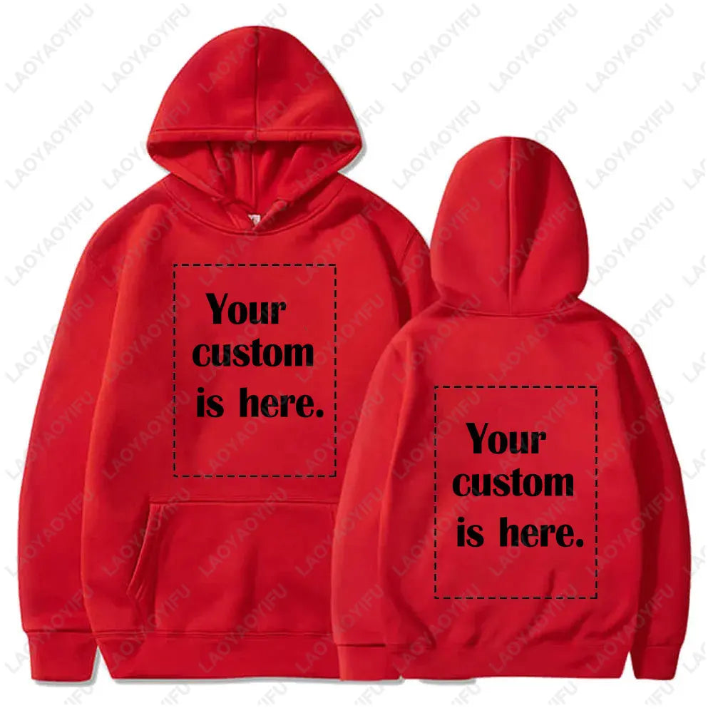 2024 New Custom Hoodie Diy Text Couple Friends Family Design Image Print Clothing Sports Autumn Leisure Harajuku Hoodies
