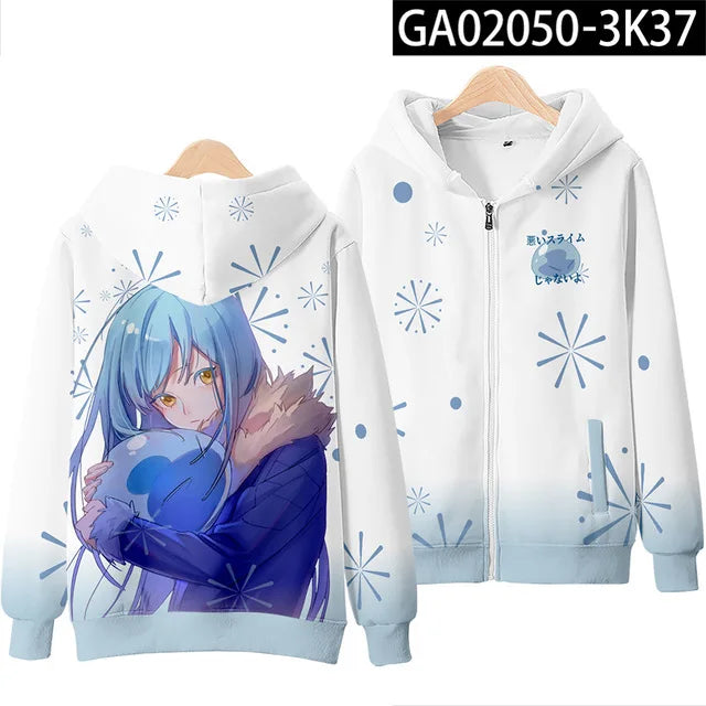 Anime Rimuru Tempest Hooded Hoodies Men Women Long Sleeve Sweatshirt Streetwear Clothes Cosplay Costume