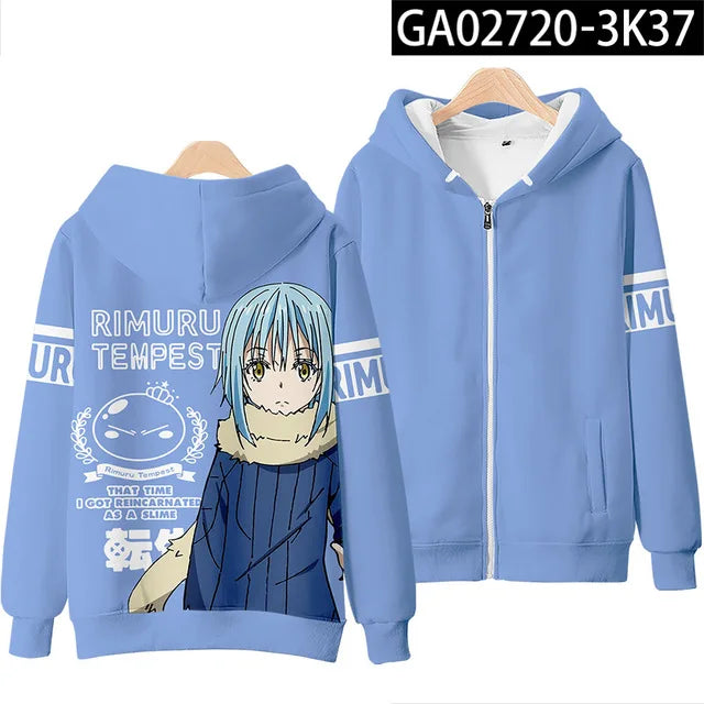 Anime Rimuru Tempest Hooded Hoodies Men Women Long Sleeve Sweatshirt Streetwear Clothes Cosplay Costume