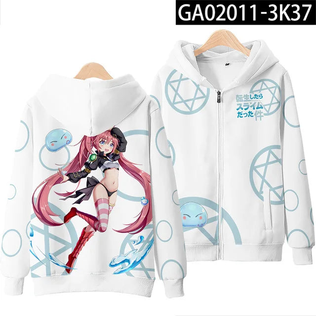 Anime Rimuru Tempest Hooded Hoodies Men Women Long Sleeve Sweatshirt Streetwear Clothes Cosplay Costume