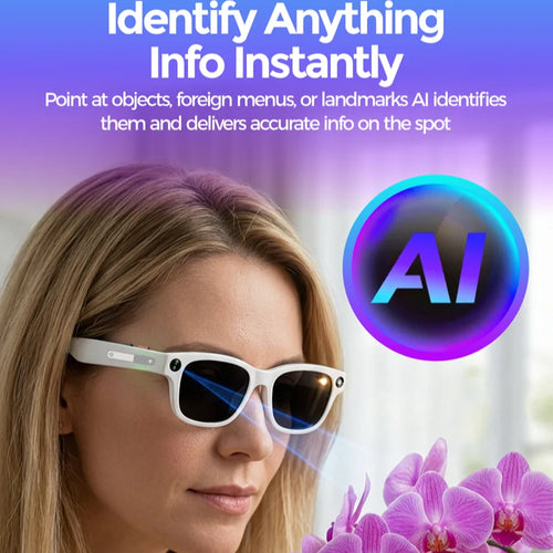 2026 AI Smart Glasses AI Translation 8MP HD Camera 4K Shooting Image Conversation Recording Listening To Music Smart Glasses