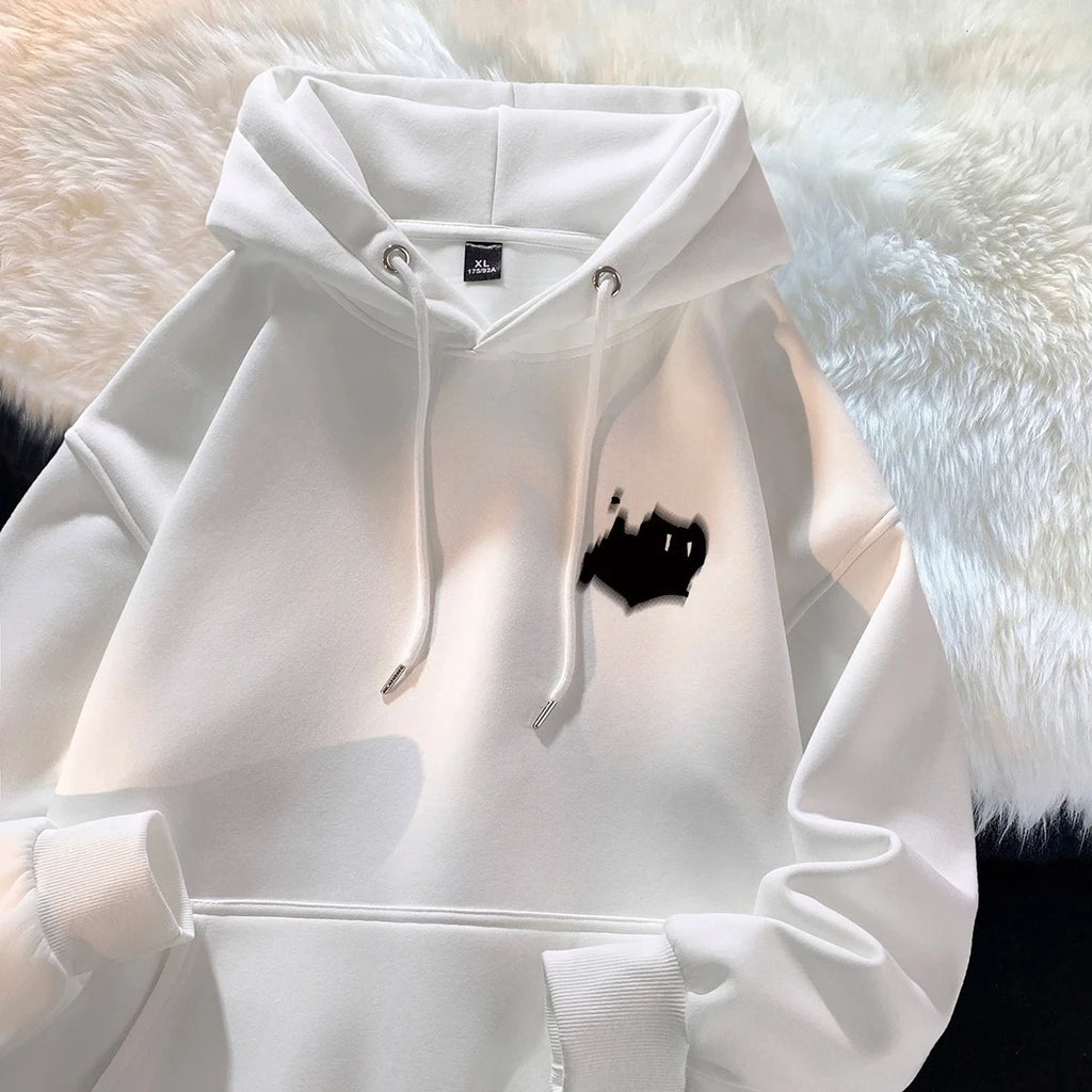 Hoodie Men's Trendy Brand Versatile Hong Kong Style High Street American Printed Top Autumn and Winter Coat Streetwear Anime