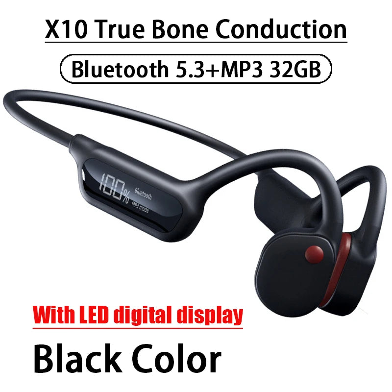 X7/X10 IPX8 Waterproof Swimming Bone Conduction Bluetooth 5.3 Headphone 32GB MP3 Player HIFI Bass Music Sports Wireless Earphone