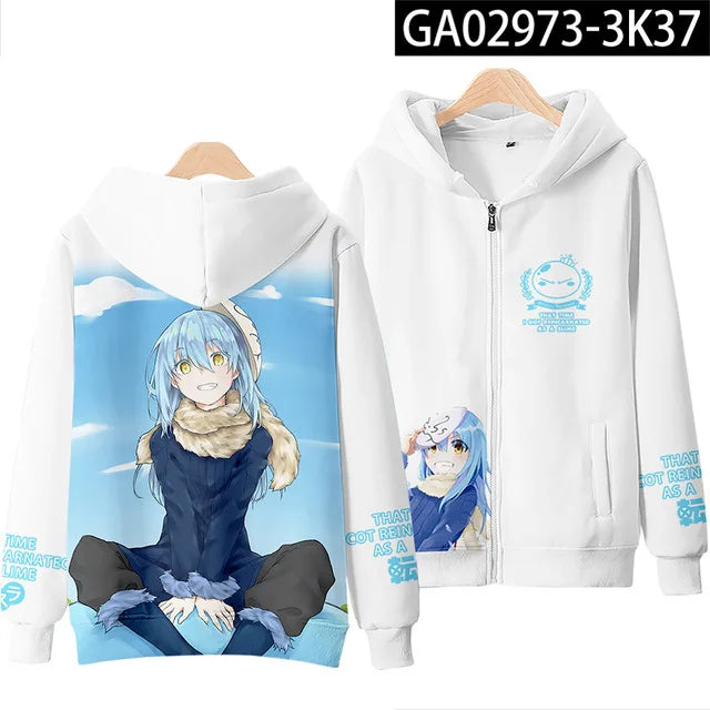 Anime Rimuru Tempest Hooded Hoodies Men Women Long Sleeve Sweatshirt Streetwear Clothes Cosplay Costume