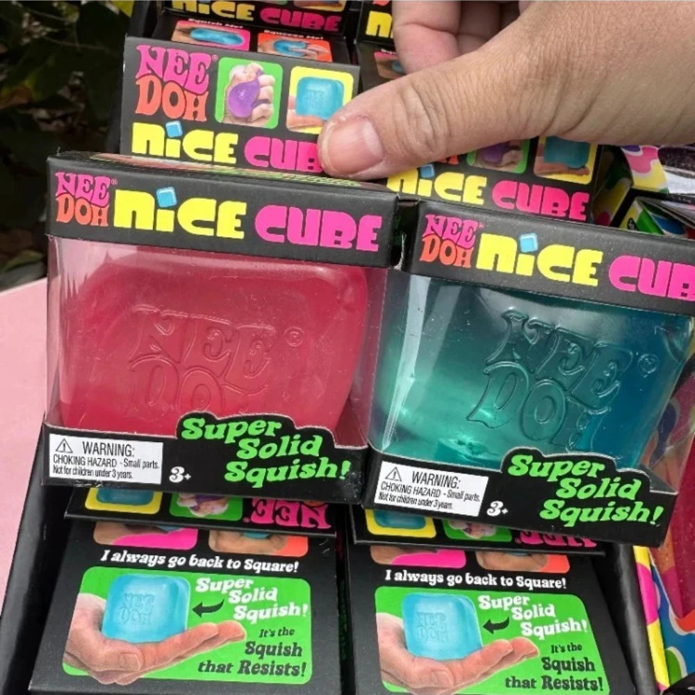 Nee Doh Nice Cube Sensory Soft Soothing Stress Toy Soft Squeeze Fidget Office Anxiety Relieving Toy