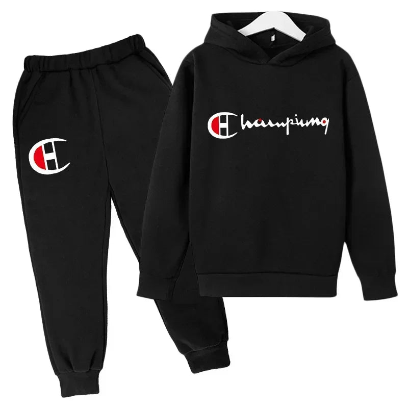 Hooded Hoodies Sweatshirts Sets Teenagers Fashion Groups of Pants Child SuitAutumn/winter Kids Clothing for Girl Boy Children's
