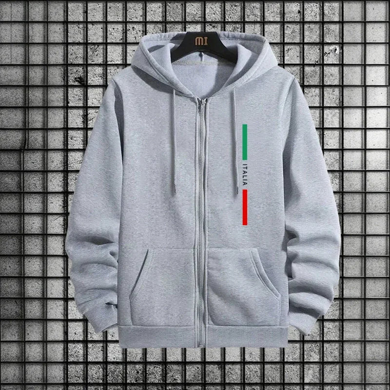 Hoodies Autumn Winter Men Sweatshirts Fashion Daily Men's Tracksuit Single Piece Sports Pants and Sportswear Zip Up Top Cardigan