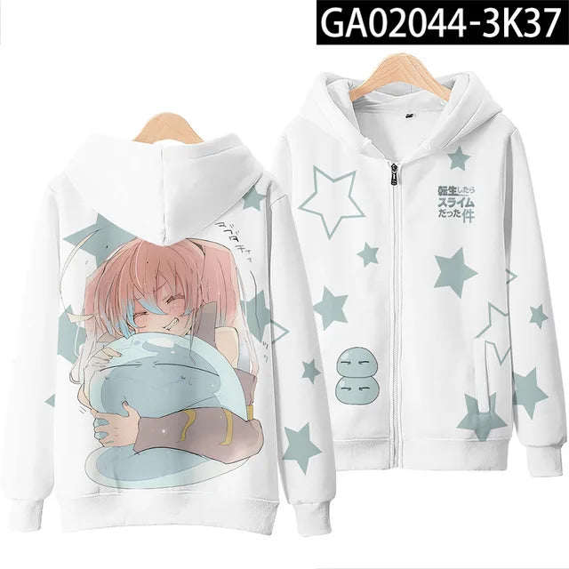 Anime Rimuru Tempest Hooded Hoodies Men Women Long Sleeve Sweatshirt Streetwear Clothes Cosplay Costume