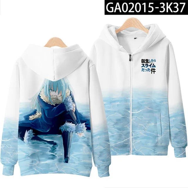 Anime Rimuru Tempest Hooded Hoodies Men Women Long Sleeve Sweatshirt Streetwear Clothes Cosplay Costume