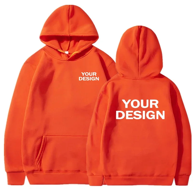 Men's Women's Hoodies Loose Casual Wear Solid Color Hoodies Long Sleeve Hooded Personality Streetwear SweatshirtsCustom Prints