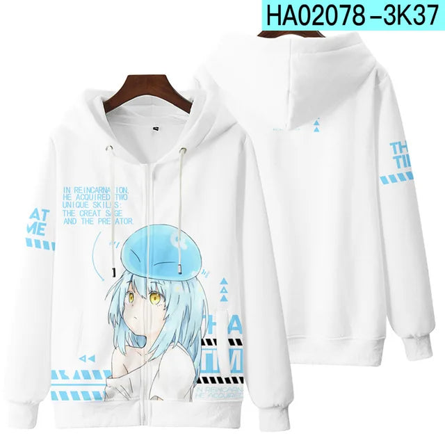 Anime Rimuru Tempest Hooded Hoodies Men Women Long Sleeve Sweatshirt Streetwear Clothes Cosplay Costume