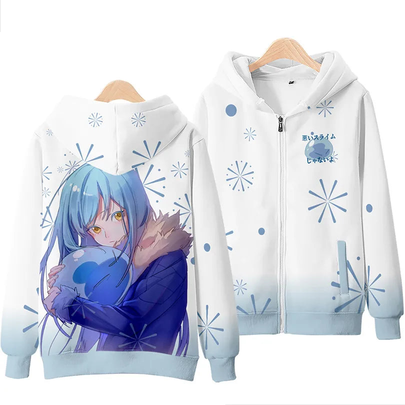 Anime Rimuru Tempest Hooded Hoodies Men Women Long Sleeve Sweatshirt Streetwear Clothes Cosplay Costume