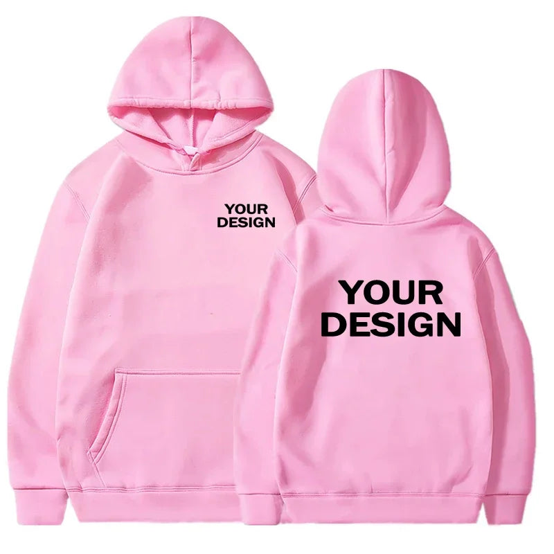 Men's Women's Hoodies Loose Casual Wear Solid Color Hoodies Long Sleeve Hooded Personality Streetwear SweatshirtsCustom Prints