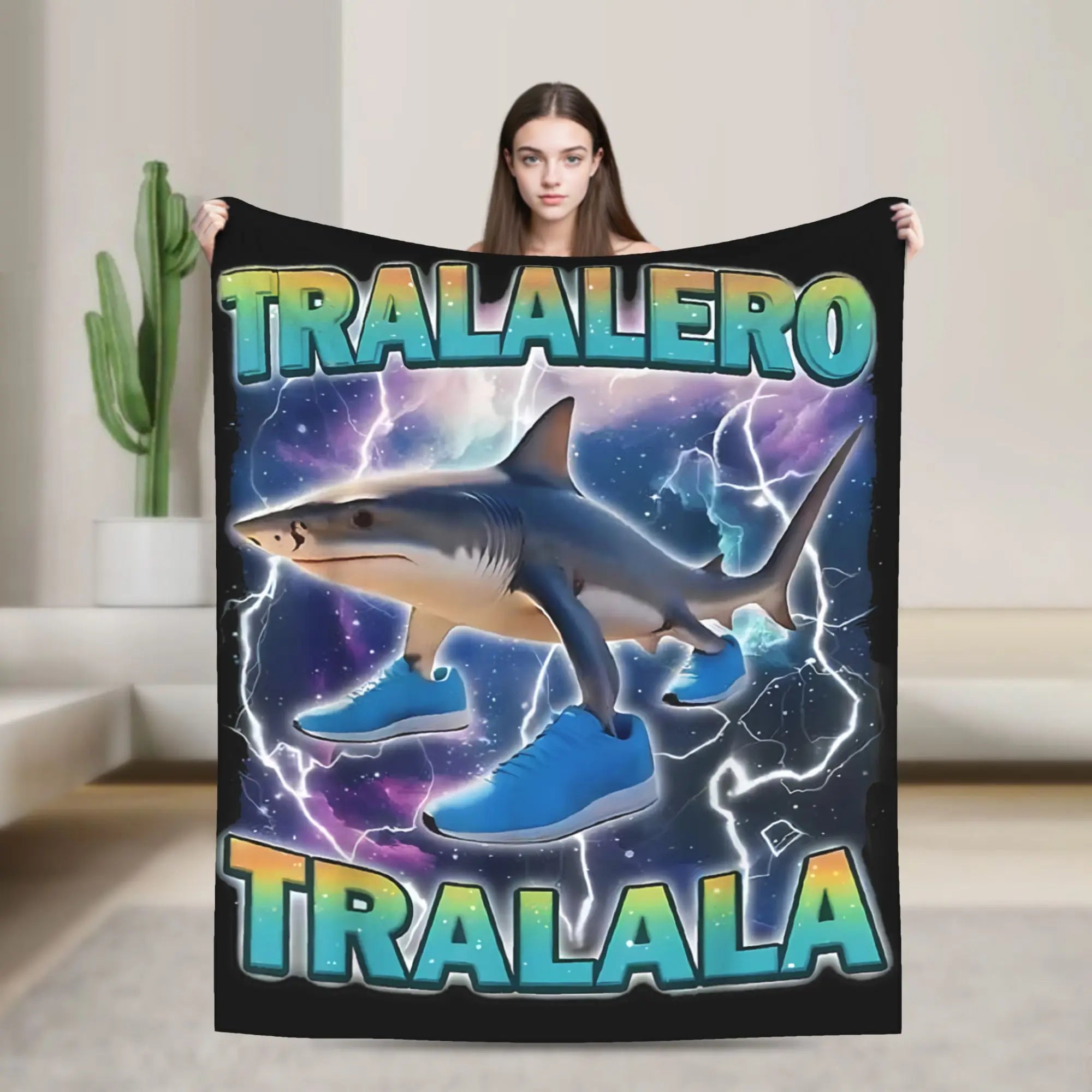 Tung Tung Tung Sahur Blankets Funny Italian Brainrot Meme Flannel Novelty Breathable Throw Blankets for Home Restaurant
