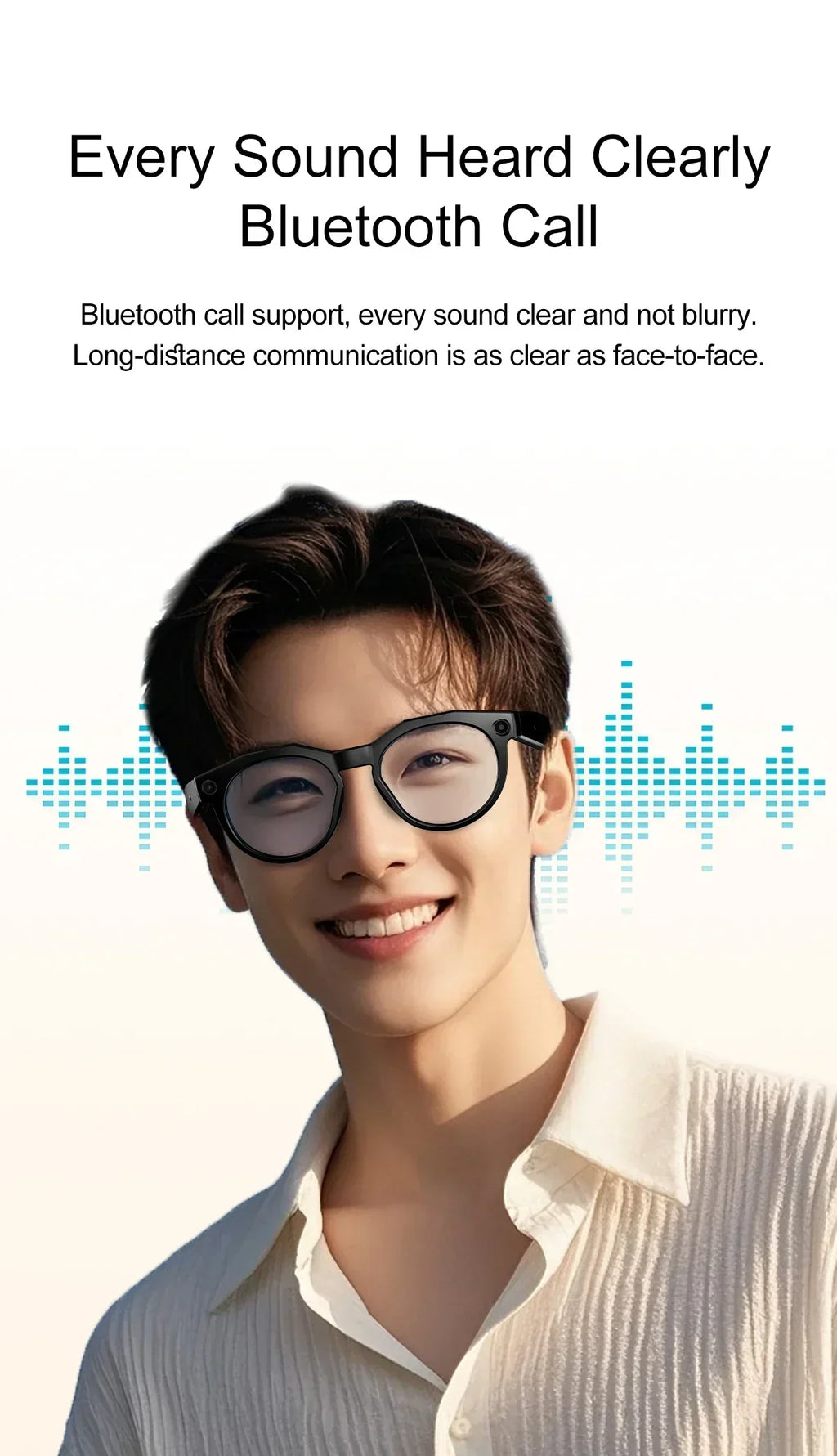 2026 New AI Smart Glasses 8MP Photo&Video Recording Music Playback Voice Wake-Up AI Interaction Translation 290mAh Smart Glasses