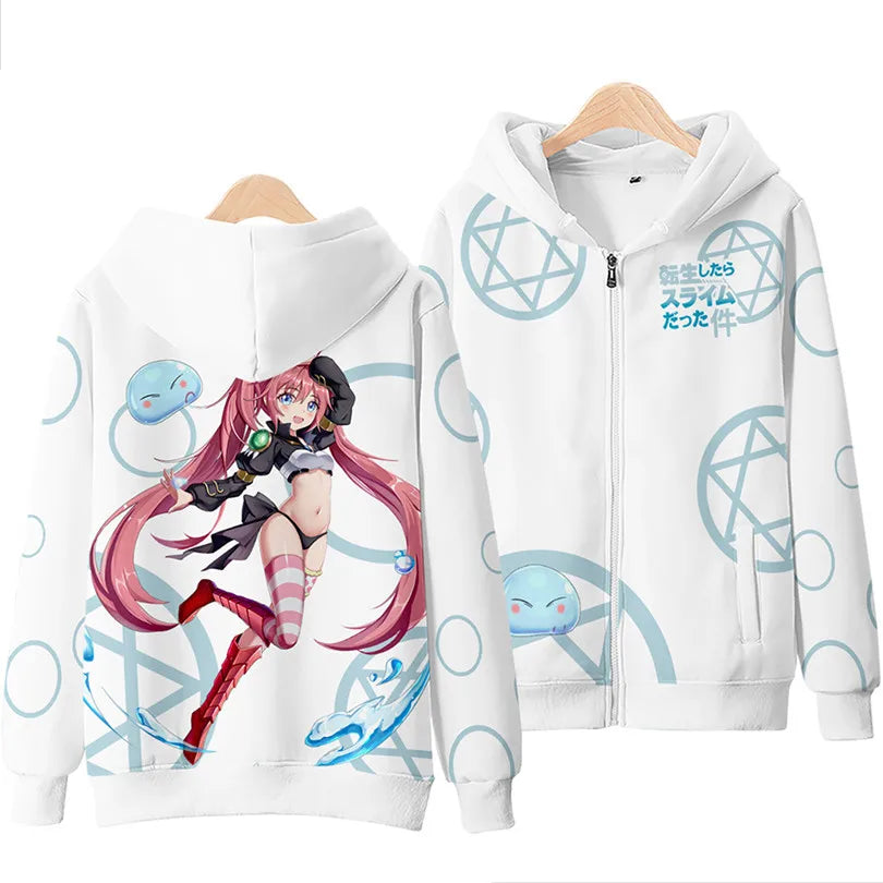 Anime Rimuru Tempest Hooded Hoodies Men Women Long Sleeve Sweatshirt Streetwear Clothes Cosplay Costume