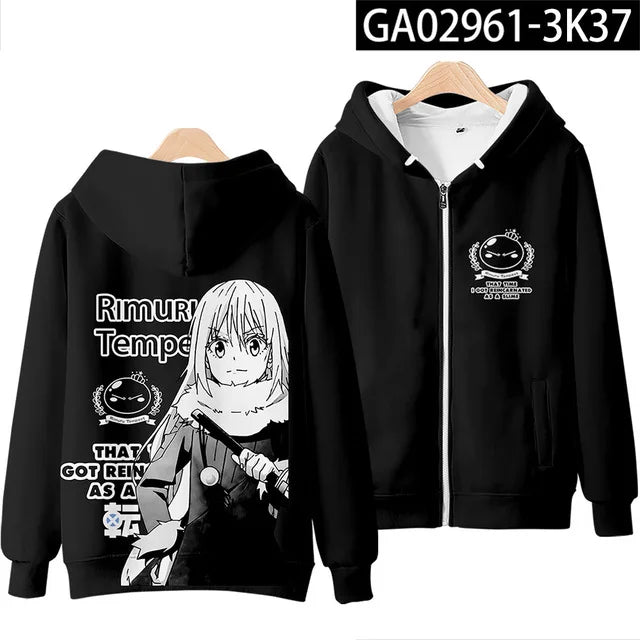 Anime Rimuru Tempest Hooded Hoodies Men Women Long Sleeve Sweatshirt Streetwear Clothes Cosplay Costume