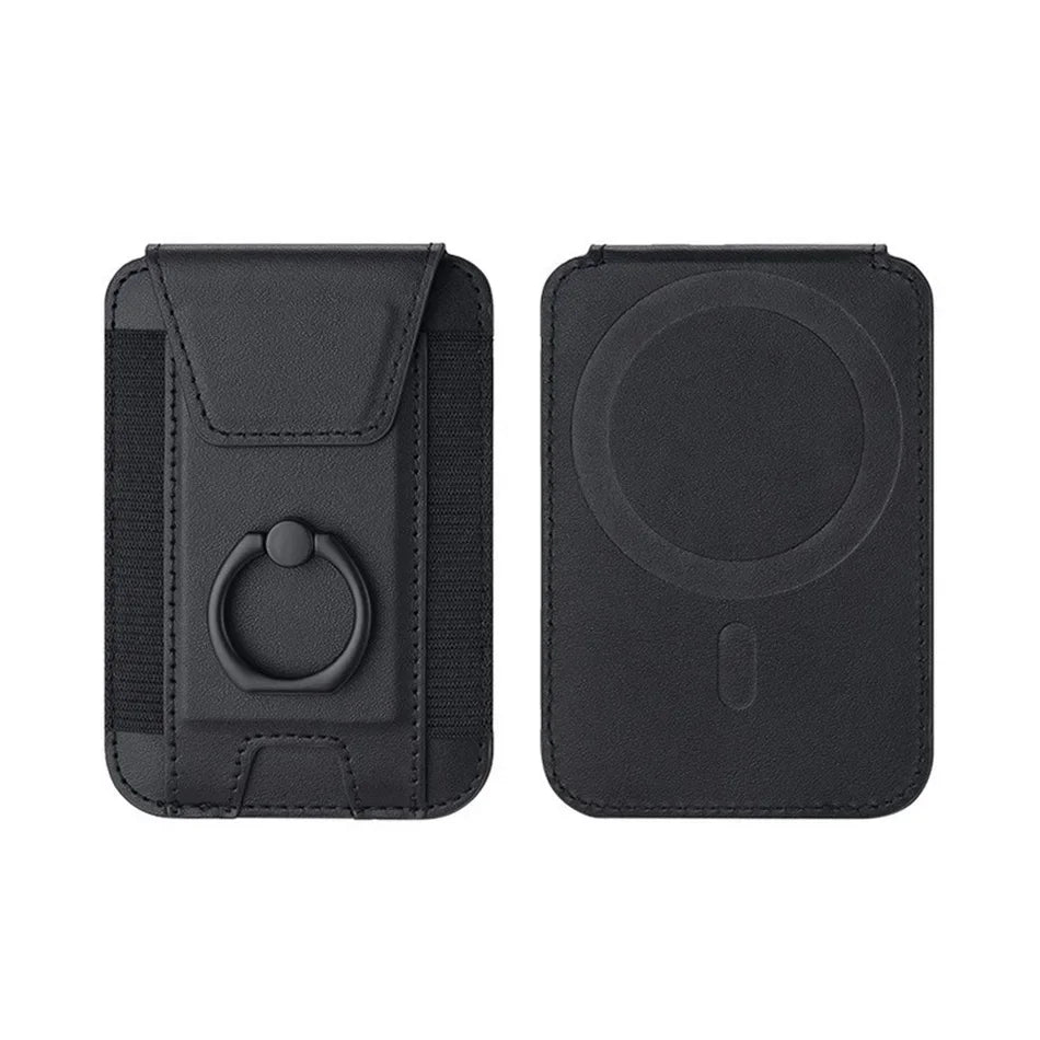Magnet Wallet & Card Holder Pu Leather Magnetic Ring Stand Cardholder Men Women Cell Phone Case for Iphone 12 13 14 15 16 Pro