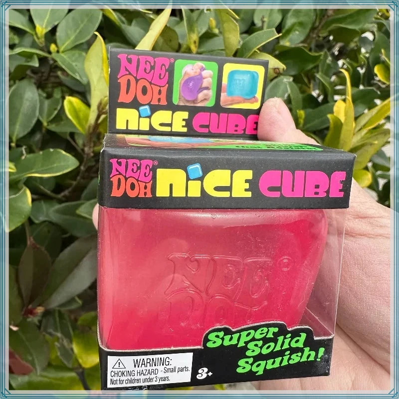 Nee Doh Nice Cube Sensory Stress Reliever Fidget Toy, Anxiety Relief & Focus Desk Toy, Squeeze Sensory Cube for Adults & Kids