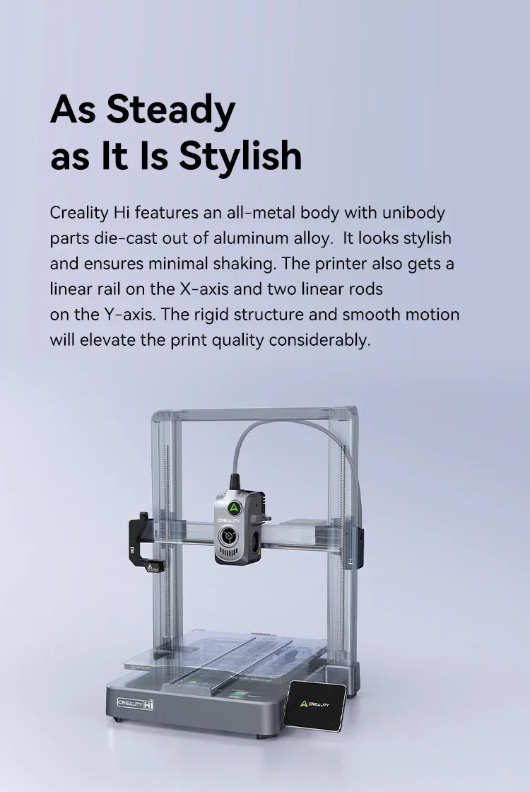 Creality CFS/Hi/Hi Combo 3D Printer Auto Bed Leveling Full Metal Extruder with 500 mm/s 12000 mm/s² max acceleration Fast Print