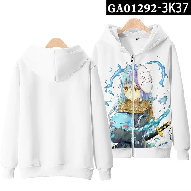 Anime Rimuru Tempest Hooded Hoodies Men Women Long Sleeve Sweatshirt Streetwear Clothes Cosplay Costume
