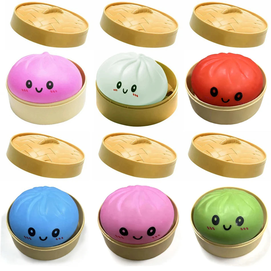 Colorful Simulated Dumpling Squishy Blind box Relaxing Relieve Anxiety Antistress Enhance Happiness Rebound Squeeze Reliever Toy