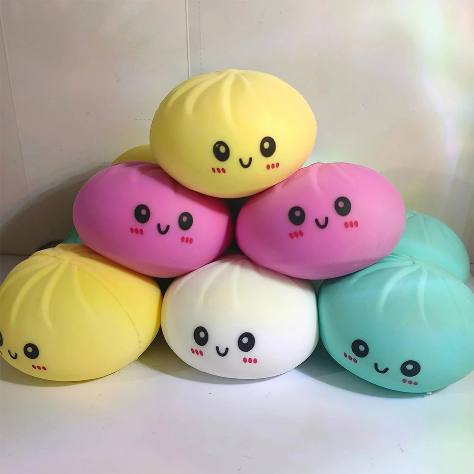 High-quality Soft Dumpling Squishy: Transparent Colorful Squeeze Toy, ASMR Stress Relief Ball, Sensory Fidget Toy For People