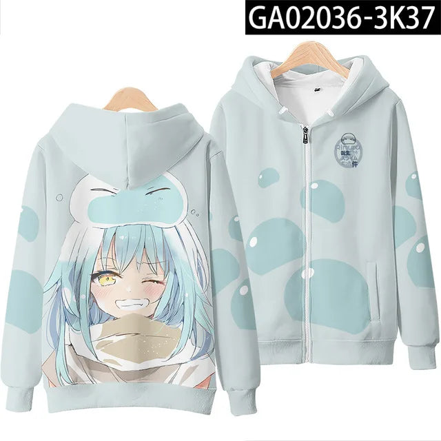 Anime Rimuru Tempest Hooded Hoodies Men Women Long Sleeve Sweatshirt Streetwear Clothes Cosplay Costume