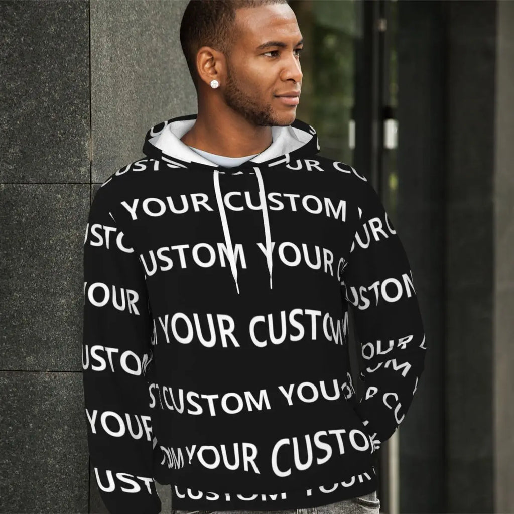 Custom DIY Your Image Loose Hoodies Unisex Add Design Street Wear Pullover Hoodie Winter Funny Graphic Hooded Shirt Plus Size