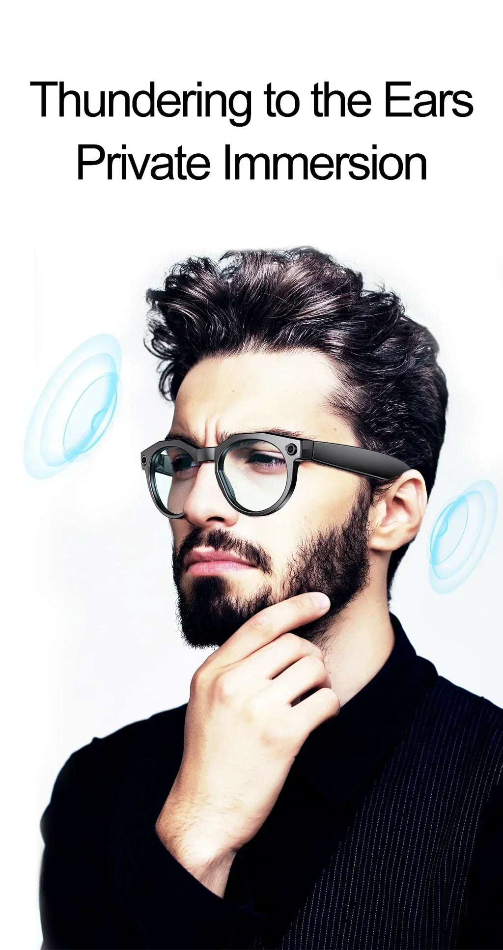 2026 New AI Smart Glasses 8MP Photo&Video Recording Music Playback Voice Wake-Up AI Interaction Translation 290mAh Smart Glasses