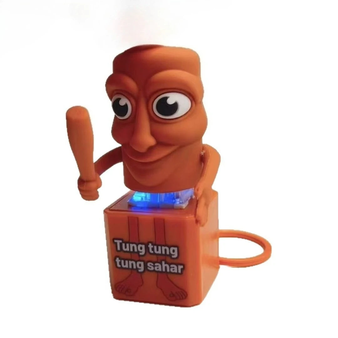 3D printed Tung tungtung sahar collectible viral Brainrot expression pack toy, wooden stick man, suitable for weird lovers.
