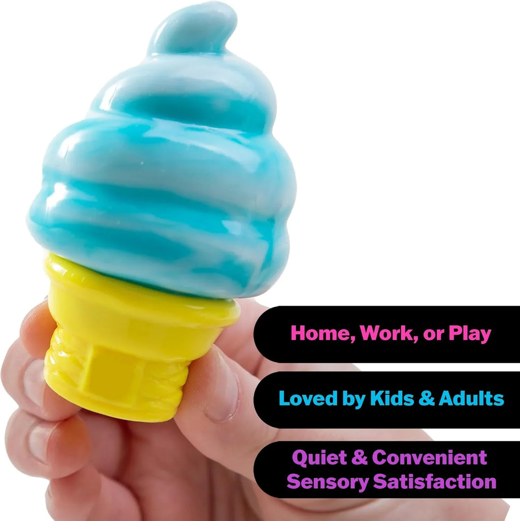 New Nee-doh Nice Cream Cone Colorful Ice Cream Shaped Sensory Stress Reliever Fidget Tool for Anxiety & Focus for Adults & Kids