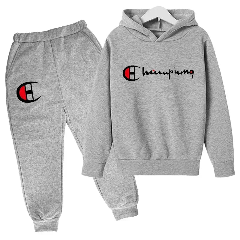 Hooded Hoodies Sweatshirts Sets Teenagers Fashion Groups of Pants Child SuitAutumn/winter Kids Clothing for Girl Boy Children's