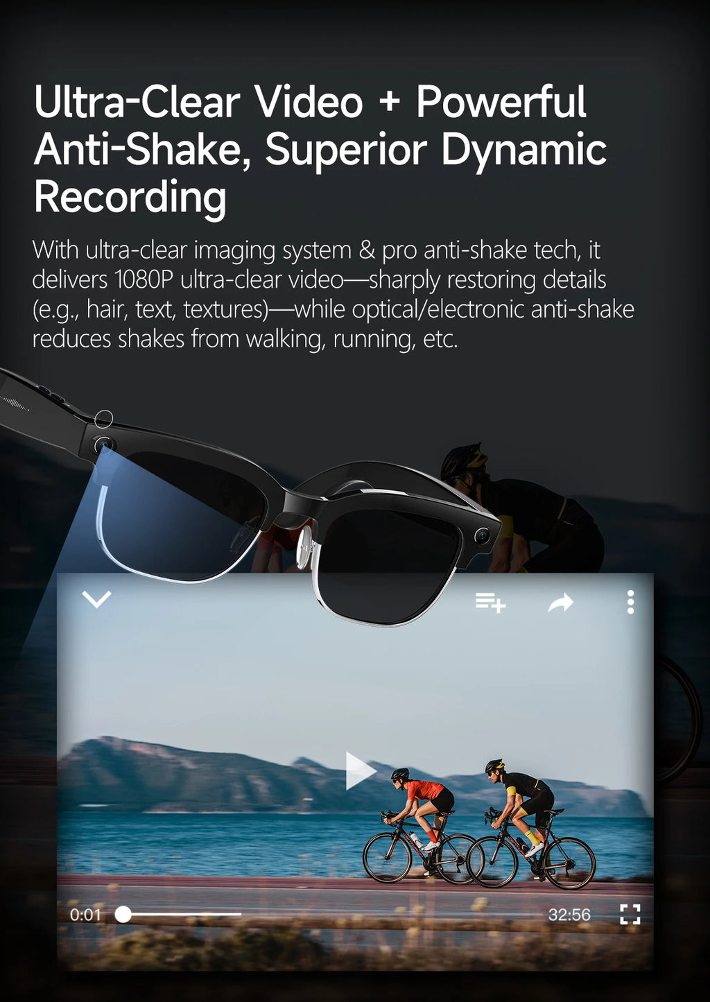 AI Smart Glasses AI Smart Translation AI Smart Question and Answer Interaction 800W HD Camera 290mAh Battery AI Smart Glasses