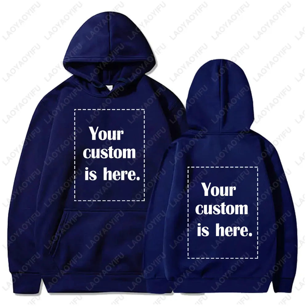2024 New Custom Hoodie Diy Text Couple Friends Family Design Image Print Clothing Sports Autumn Leisure Harajuku Hoodies