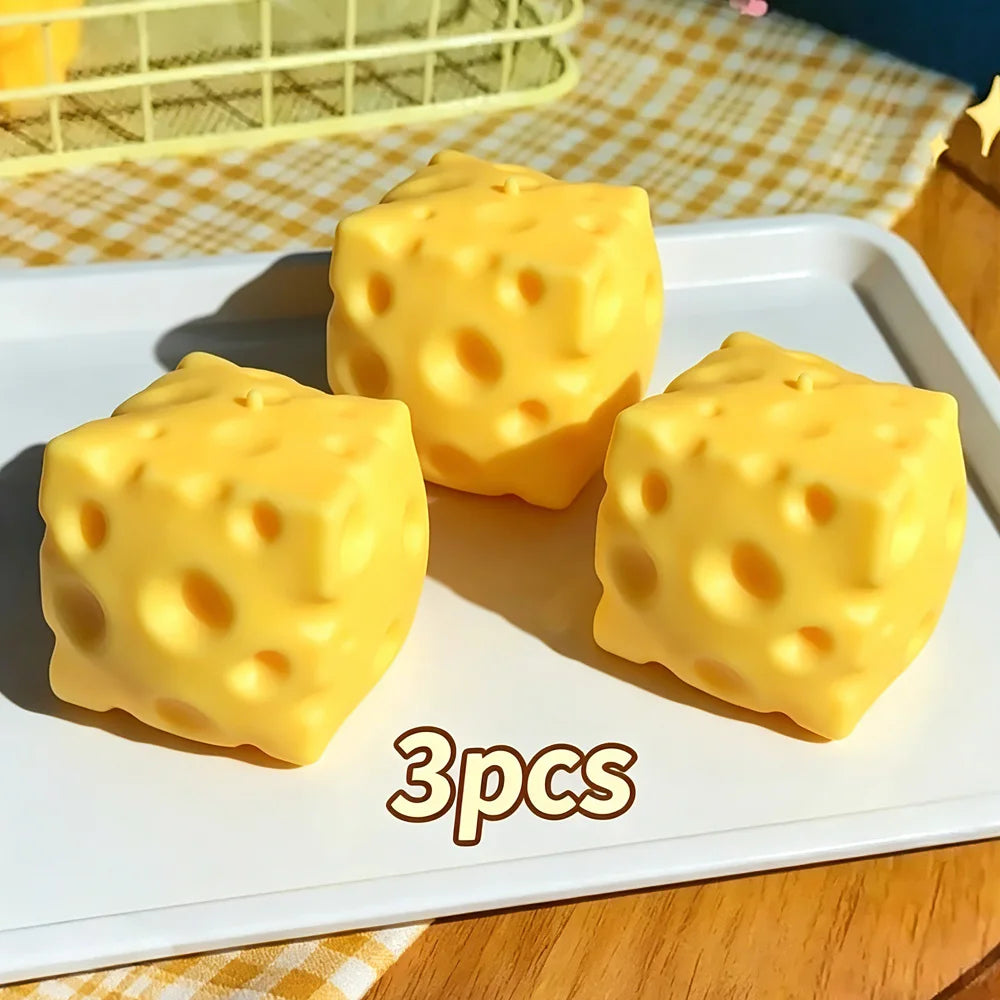2026 Needoh Squishy Square Cheese Squeeze Toys Slow Rebound Stress Relief Sensory Toy Soft Butter Cheese Party Toy New