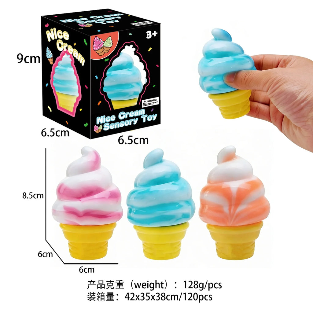 Nee-doh Nice Cream Cone Colorful Ice Cream Shaped Sensory Stress Reliever Fidget Tool for Anxiety & Focus for Adults & Kids