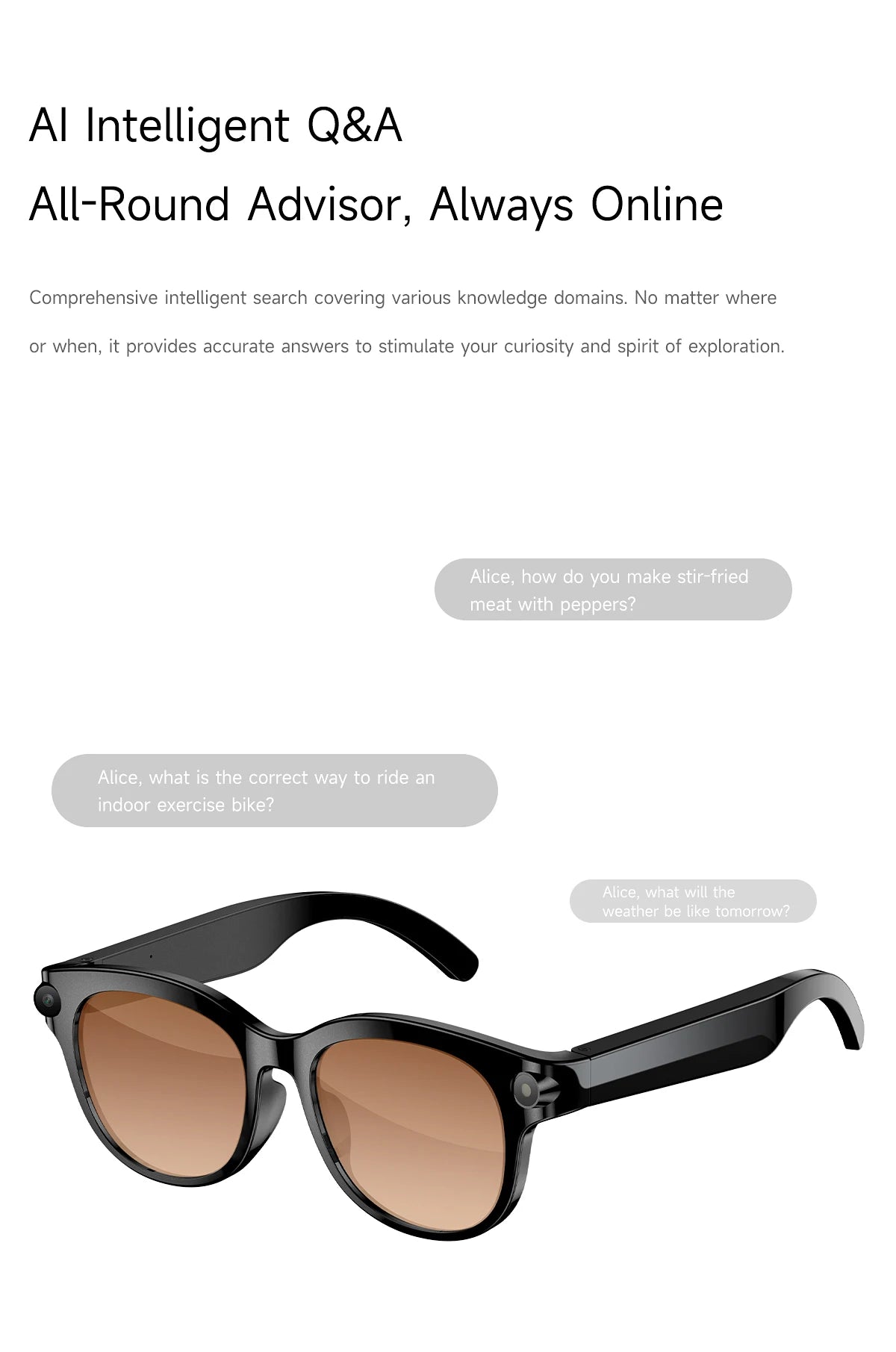 2026 AI Smart Glasses for Men Women 200W HD Camera 1080P Video AI Voice Assistant Translation Music Playback LED Flashlight