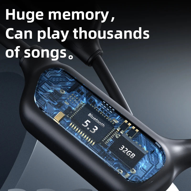 X7/X10 IPX8 Waterproof Swimming Bone Conduction Bluetooth 5.3 Headphone 32GB MP3 Player HIFI Bass Music Sports Wireless Earphone